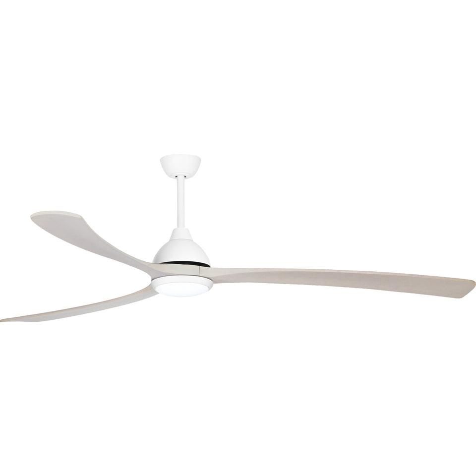 Fanco Sanctuary 86'' (218cm) DC Ceiling Fan with LED Light - White and Whitewash