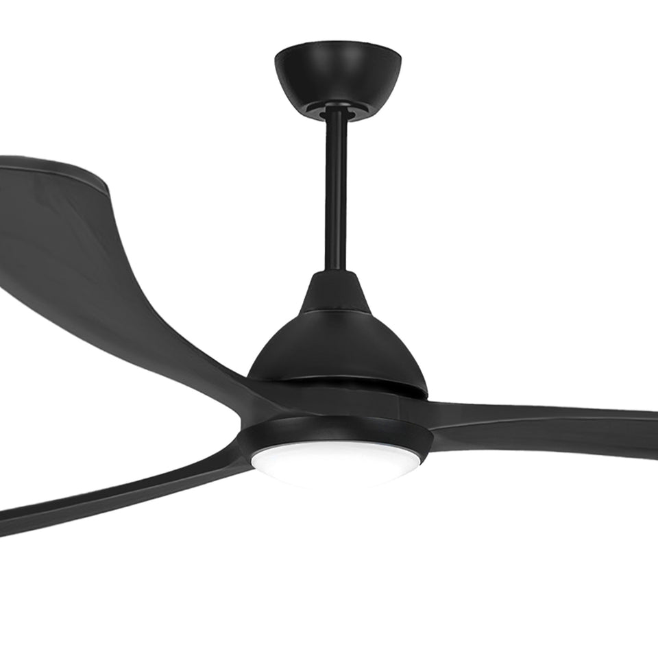 Fanco Sanctuary 92'' (234cm) DC Ceiling Fan with LED Light - Black and Black Timber