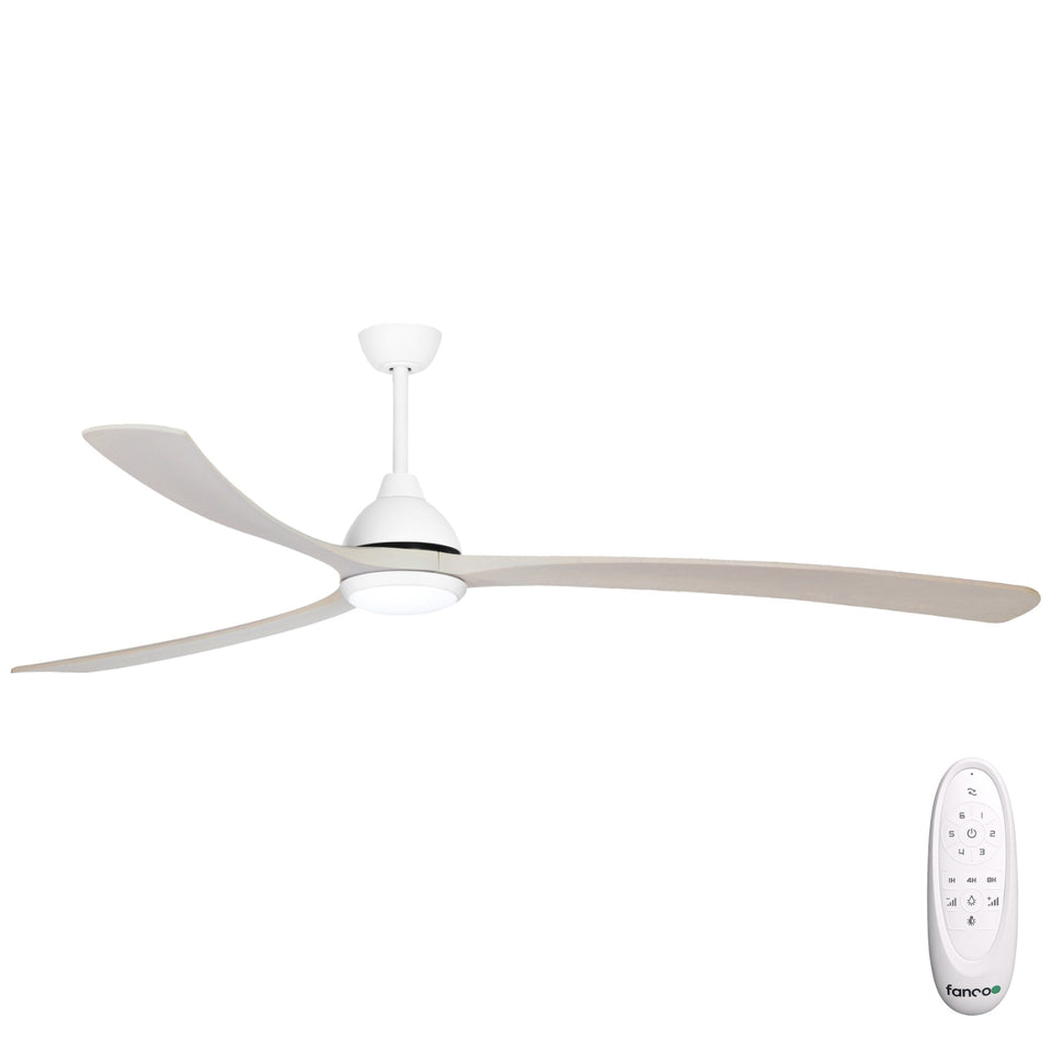 Fanco Sanctuary 92'' (234cm) DC Ceiling Fan with LED Light - White and Whitewash