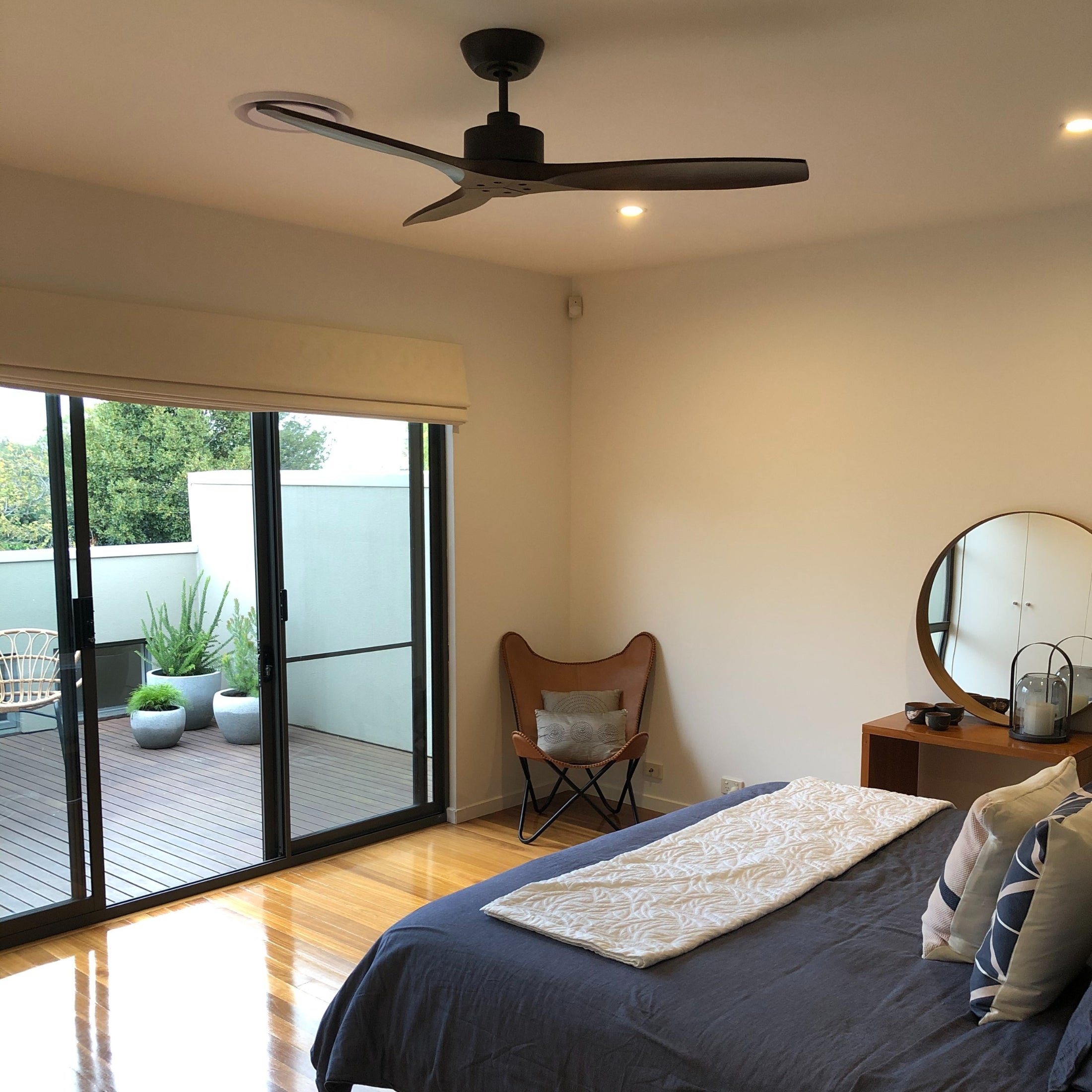Lifestyle Fanco Wynd V3  54'' (137cm) DC Ceiling Fan - Oil Rubbed Bronze and Handcrafted Timber Blades Walnut F0500/717C - The Blue Space