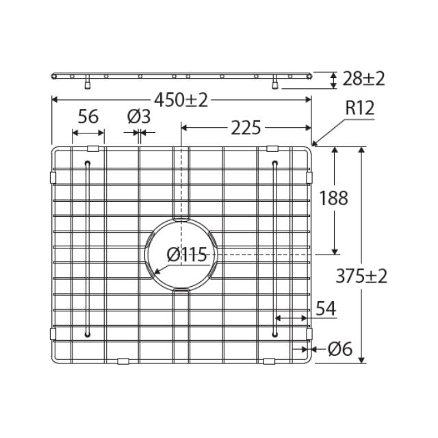 Fienza Butler Double Sink Protector 37L 450X375X28mm