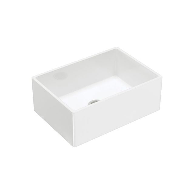 Fienza Charlton Butler Sink Small Reversible Fluted & Flat 690mm Fire Clay Gloss White