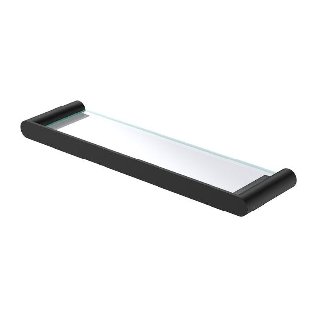 Fienza Empire Slim Shower Shelf Glass Matte Black