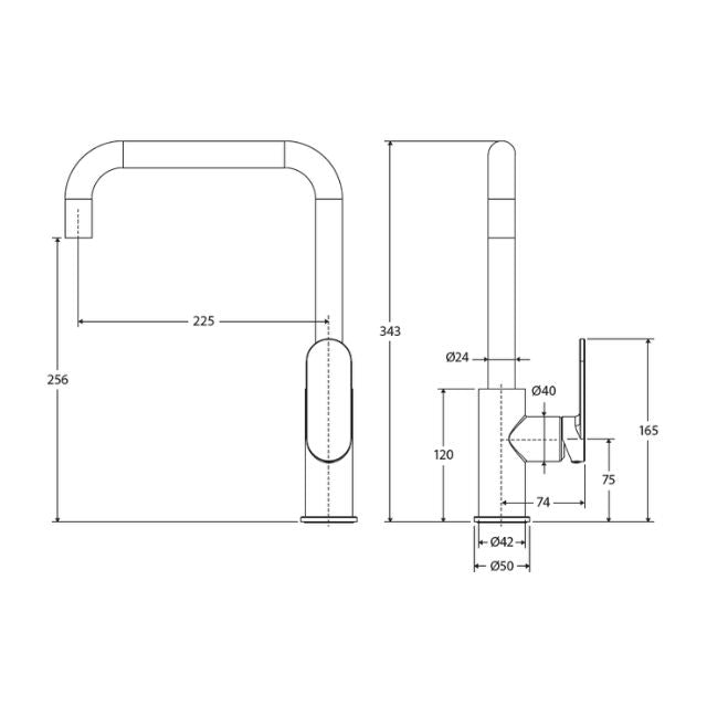 Fienza Empire Slim Sink Mixer Brushed Nickel