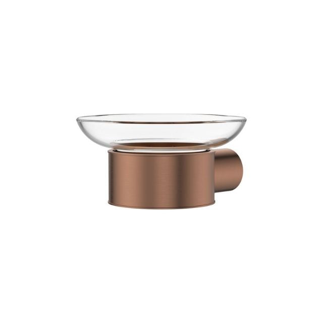 Fienza Empire Slim Soap Holder Glass Dish Brushed Copper