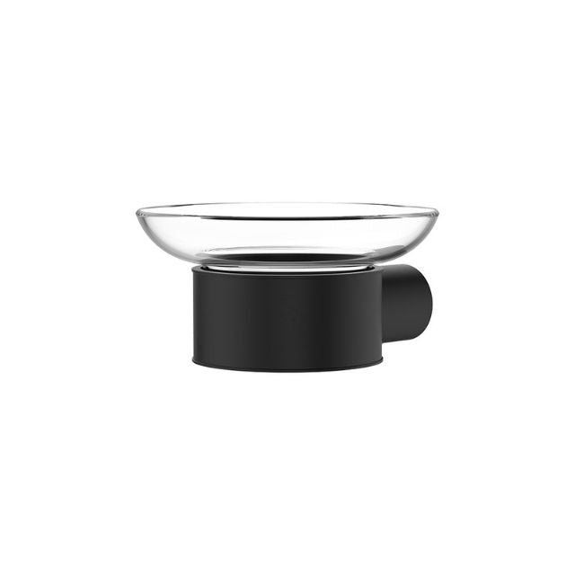 Fienza Empire Slim Soap Holder Glass Dish Matte Black