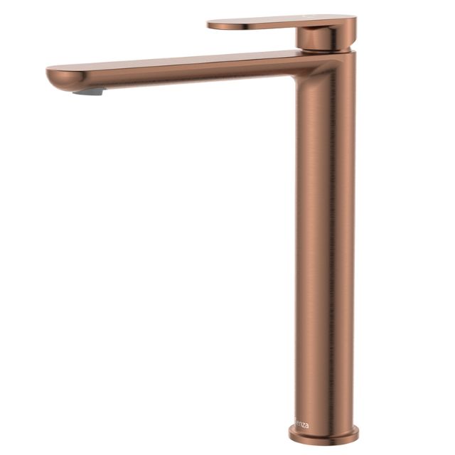 Fienza Empire Slim Tall Basin Mixer Cold Start Brushed Copper