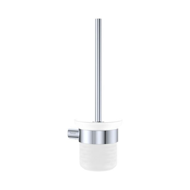 Fienza Empire Slim Toilet Brush and Glass Holder Chrome