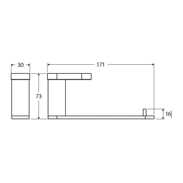 Fienza Empire Slim Toilet Roll Holder Matte Black