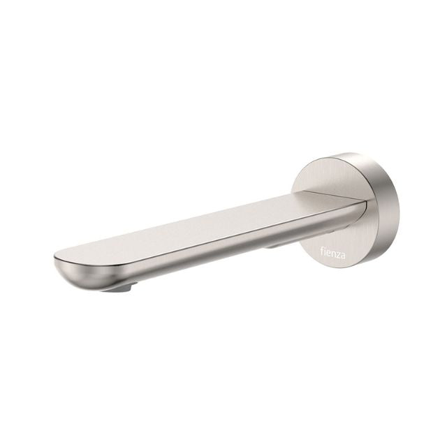 Fienza Empire Slim Wall Basin/Bath Outlet 180mm Round Plate Brushed Nickel
