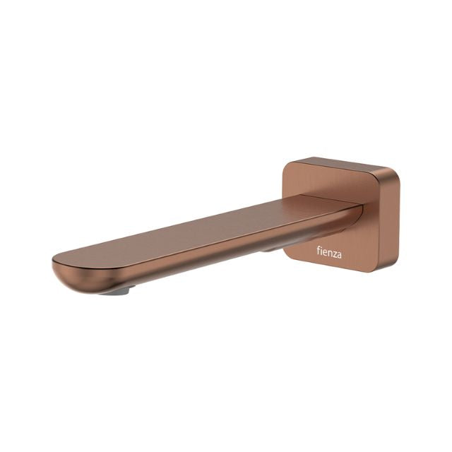 Fienza Empire Slim Wall Basin/Bath Outlet 180mm Square Plate Brushed Copper
