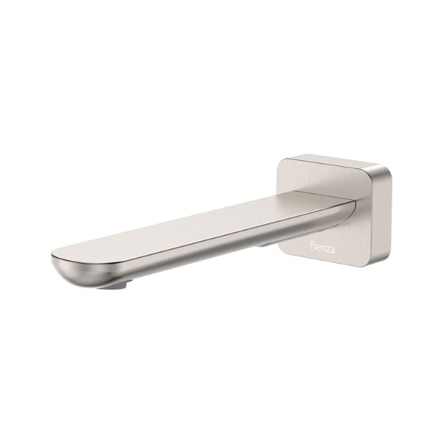 Fienza Empire Slim Wall Basin/Bath Outlet 180mm Square Plate Brushed Nickel