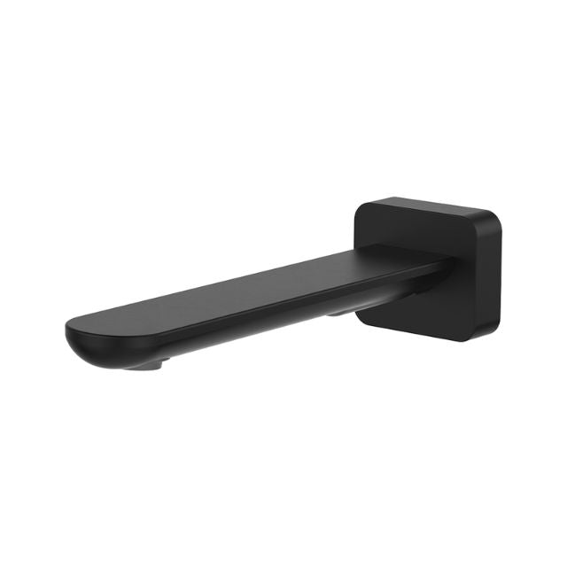 Fienza Empire Slim Wall Basin/Bath Outlet 180mm Square Plate Matte Black