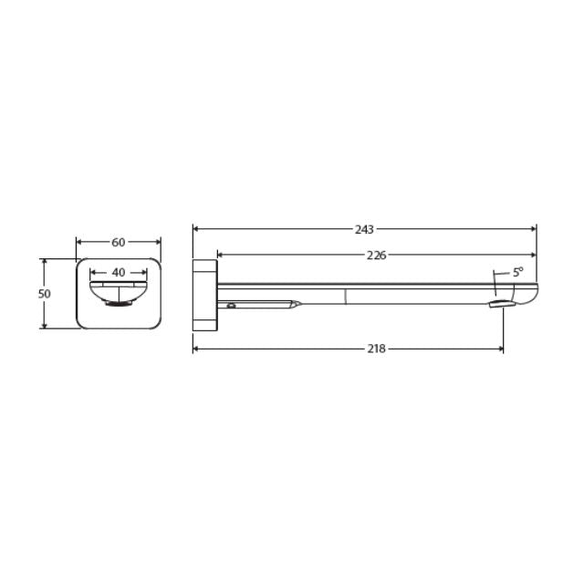 Fienza Empire Slim Wall Basin/Bath Outlet 220mm Square Plate Brushed Copper