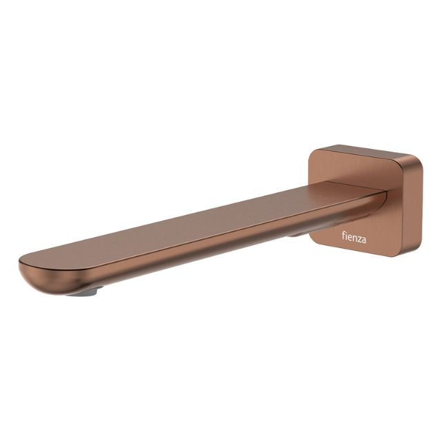 Fienza Empire Slim Wall Basin/Bath Outlet 220mm Square Plate Brushed Copper