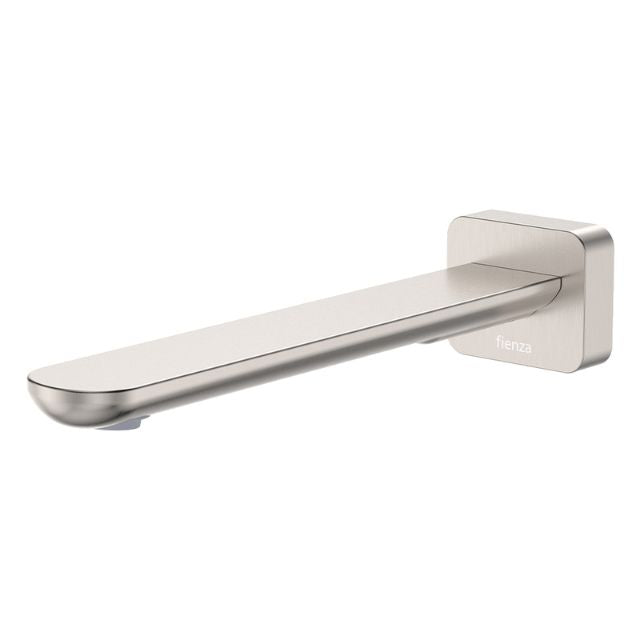 Fienza Empire Slim Wall Basin/Bath Outlet 220mm Square Plate Brushed Nickel
