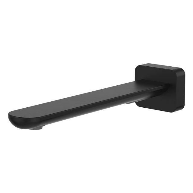 Fienza Empire Slim Wall Basin/Bath Outlet 220mm Square Plate Matte Black