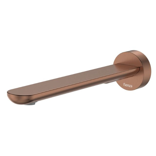 Fienza Empire Slim Wall Bath/Basin Outlet 220mm Round Plate Brushed Copper