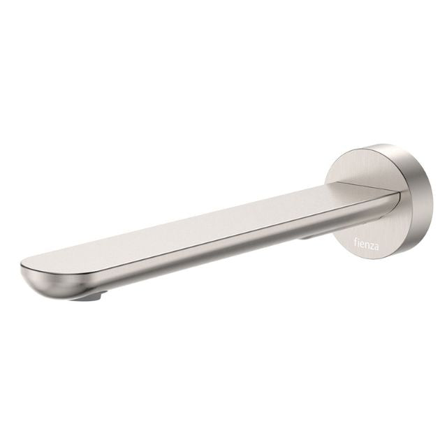 Fienza Empire Slim Wall Bath/Basin Outlet 220mm Round Plate Brushed Nickel