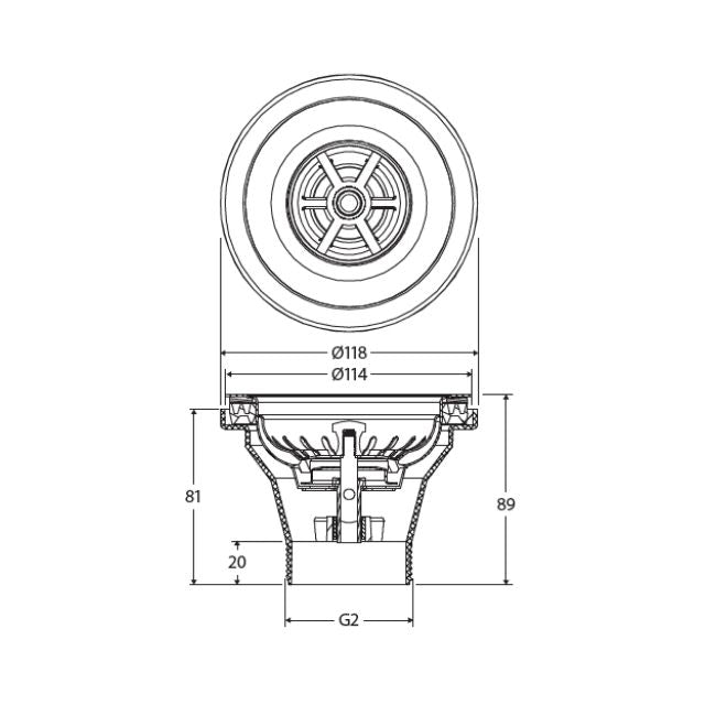 Fienza Hana Sink Basket Waste Carbon Metal 50X90mm With Extended Bolt