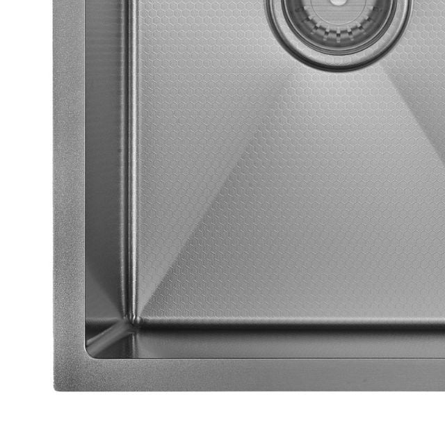 Fienza Hana Double Bowl Sink 27L-27L Anti Scratch Gun Metal 760X450X200mm