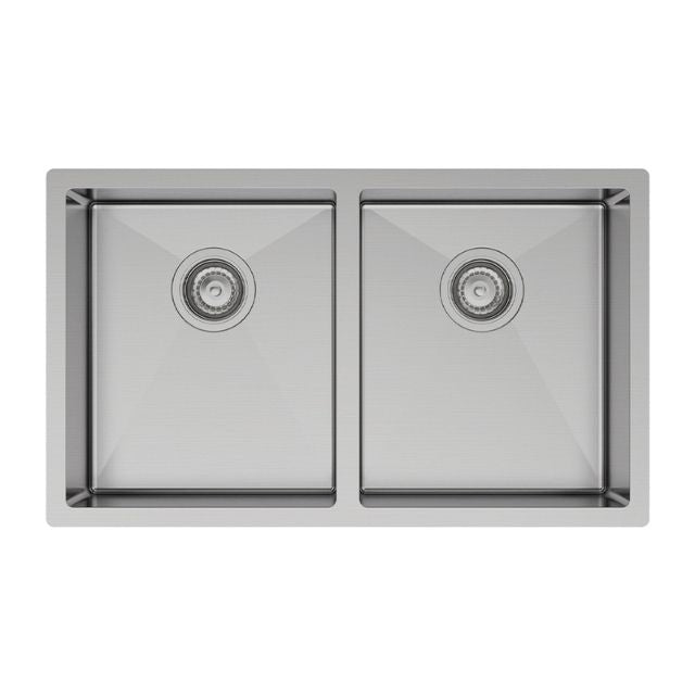 Fienza Hana Double Bowl Sink 30L-15L Top/Undermount NTH Includes Colander And Roller