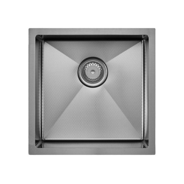 Fienza Hana Single Bowl Sink 32L Anti Scratch Gun Metal 450X450X200mm