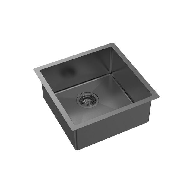 Fienza Hana Single Bowl Sink 32L Carbon Metal Includes Sink Protect Top/Undermount 450X450X200mm