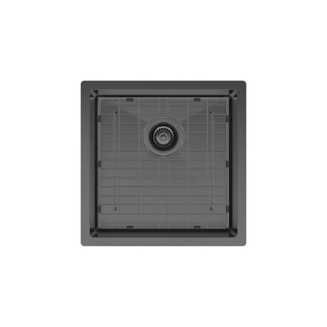 Fienza Hana Single Bowl Sink 32L Carbon Metal Includes Sink Protect Top/Undermount 450X450X200mm