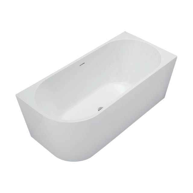 Fienza Isabella Acrylic Corner Bath 1500 with Overflow Gloss White