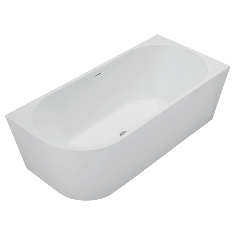 Fienza Isabella Left Hand Acrylic Corner Bath with Overflow 1700mm - Matte White