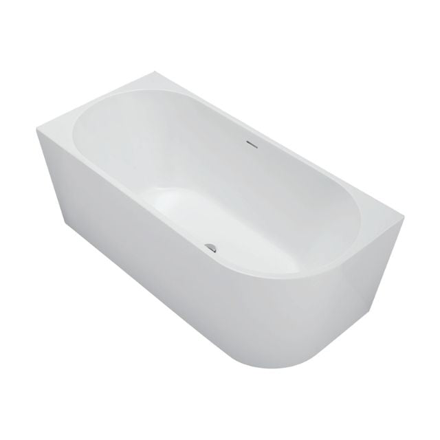 Fienza Isabella Acrylic Corner Bath 1500 with Overflow Gloss White