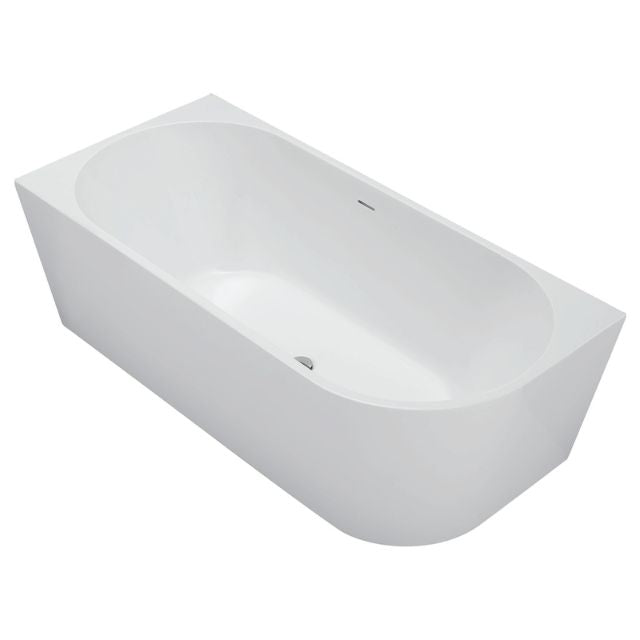 Fienza Isabella Acrylic Corner Bath 1700 with Overflow Gloss White