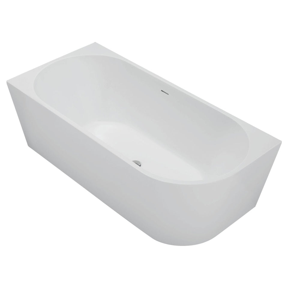 Fienza Isabella Right Hand Acrylic Corner Bath with Overflow 1700mm - Matte White