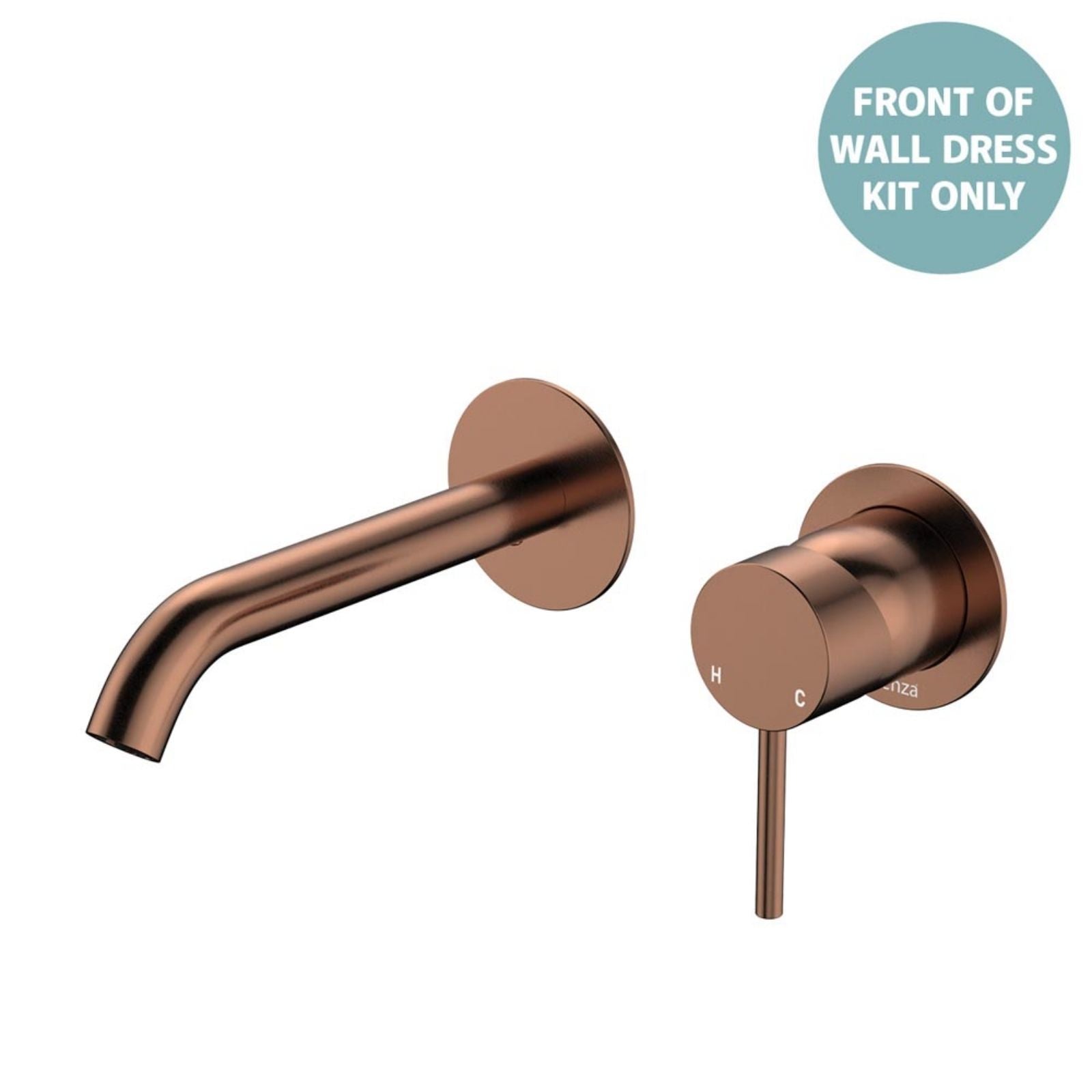 Fienza Kaya Basin/Bath Wall Mixer Dress Kit Set Round Plates 160mm Outlet Brushed Copper D228104CO-LF - The Blue Space