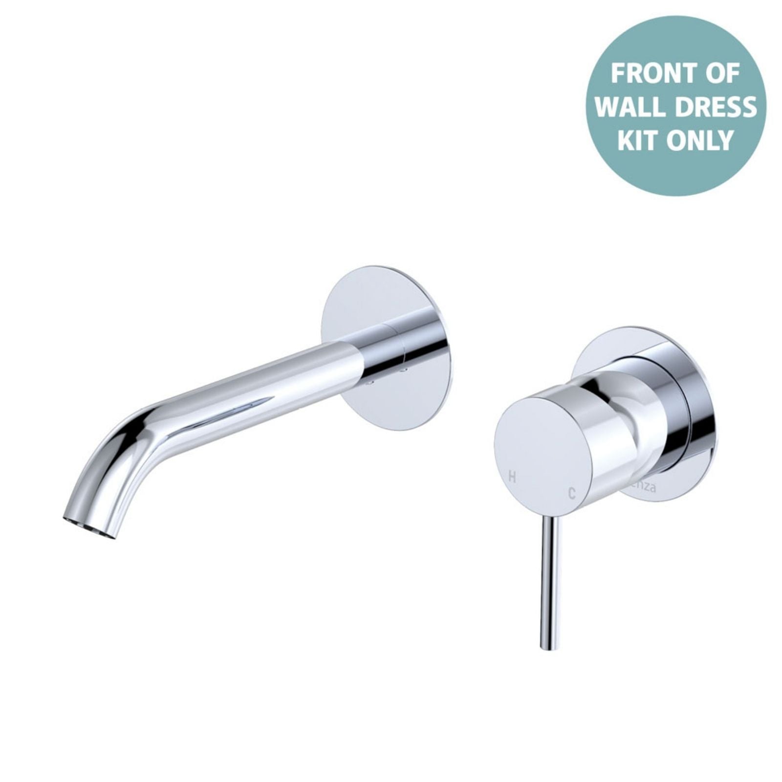 Fienza Kaya Basin/Bath Wall Mixer Dress Kit Set Round Plates 160mm Outlet Chrome D228104-LF - The Blue Space