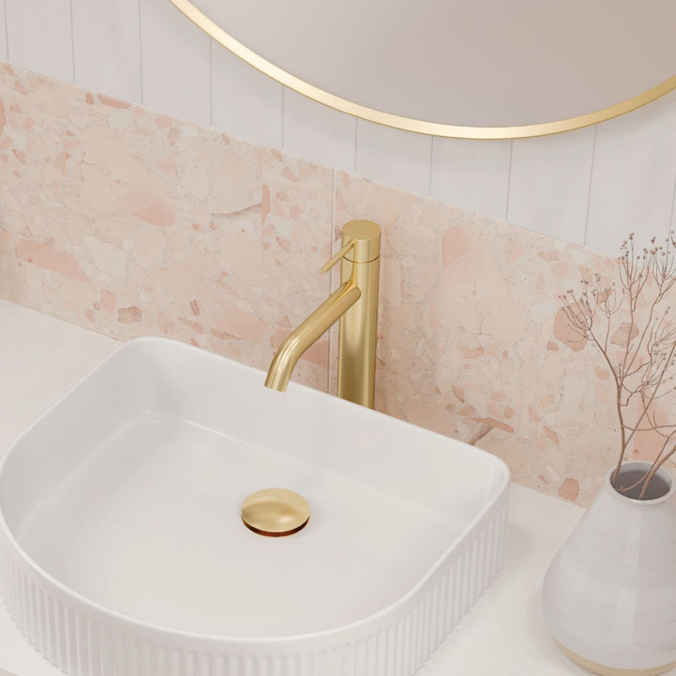 Fienza Kaya Medium Basin Mixer Urban Brass