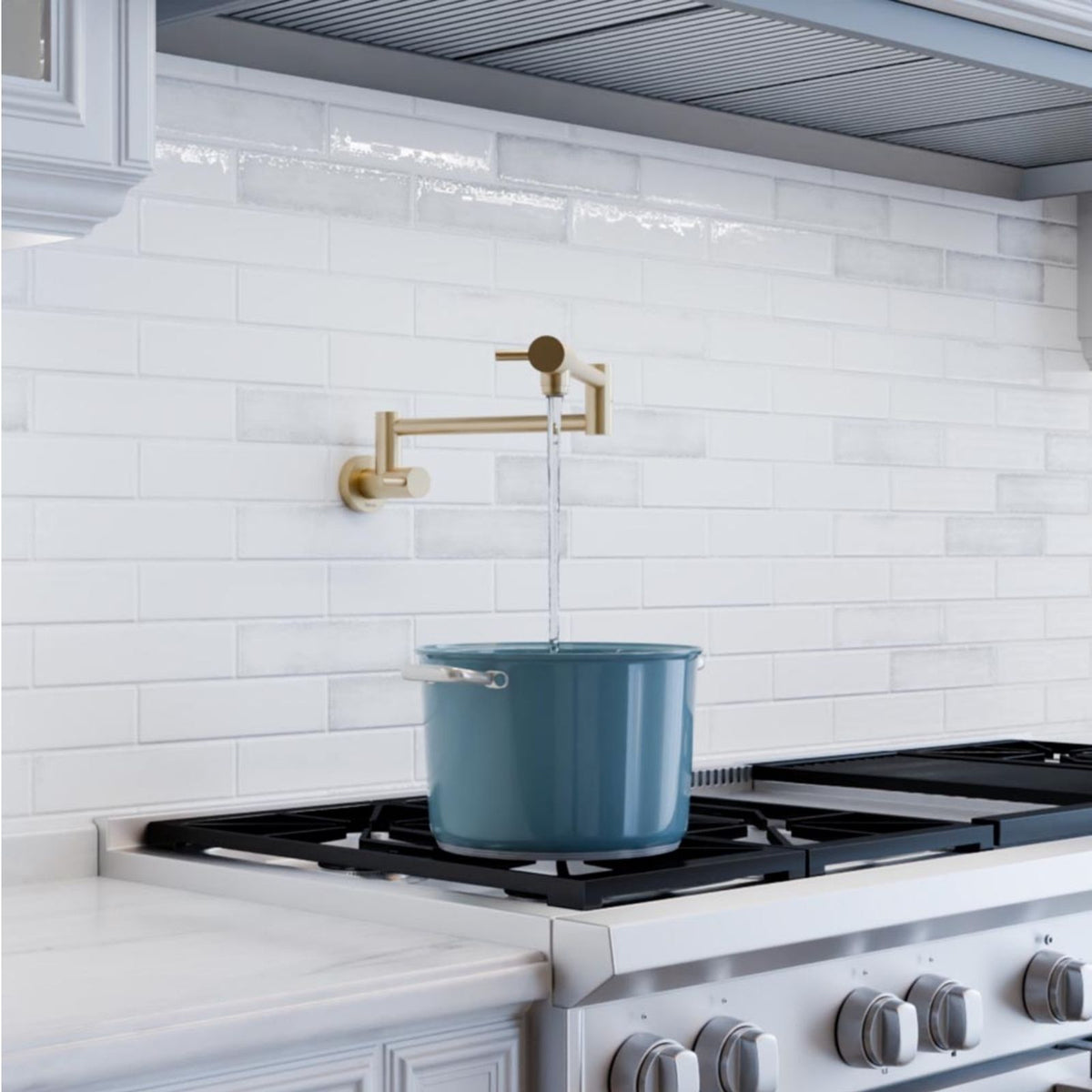 Lifestyle Fienza Kaya Pot Filler Wall Mixer Brushed Nickel 228120BN-LF - The Blue Space