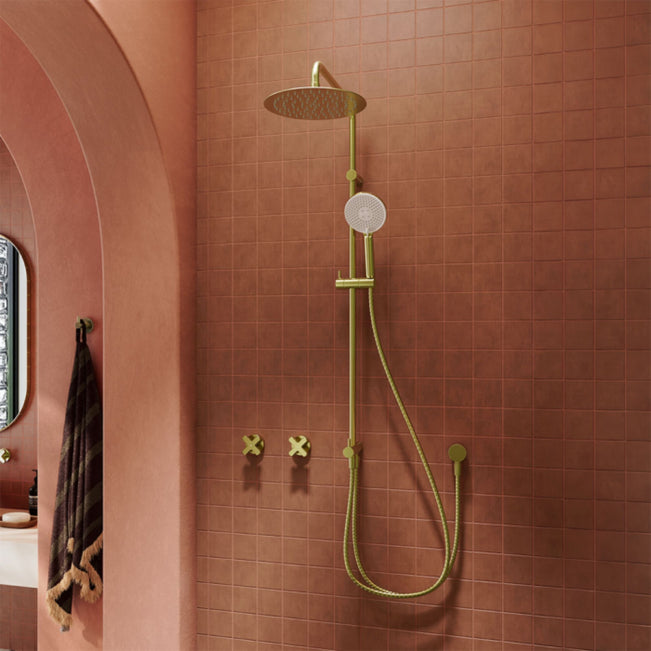 Main Fienza Kaya Retrofit Twin Shower - Urban Brass 455101UB - The Blue Space