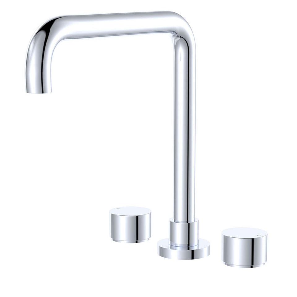 Fienza Kaya Round Taps Squareline Hob Outlet Set Chrome