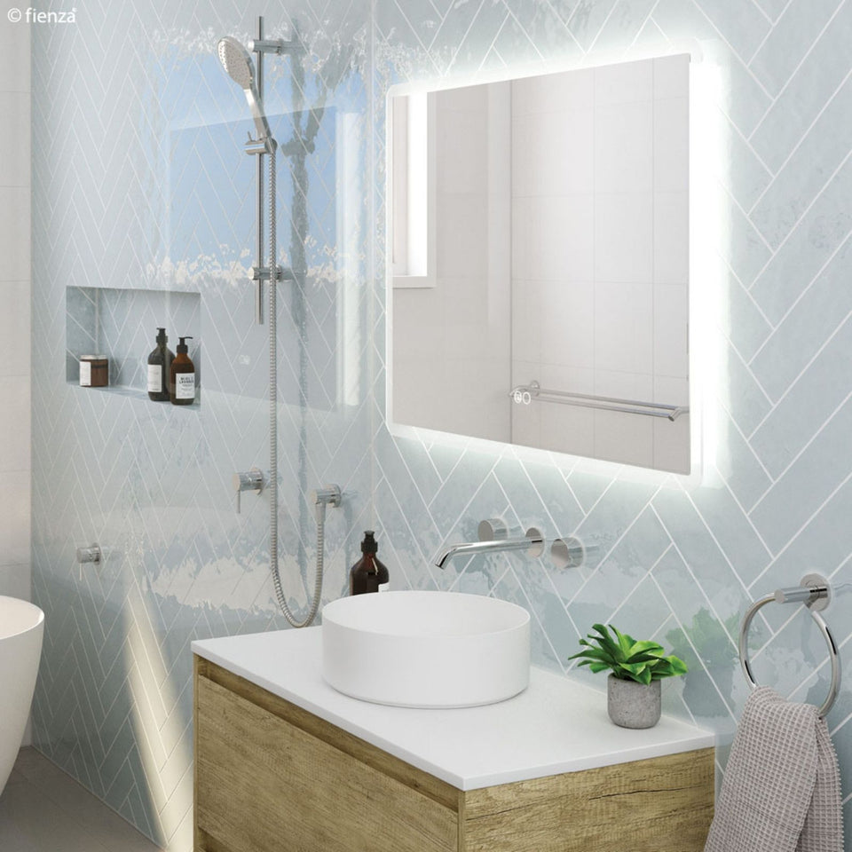 Fienza Kaya Round Taps Wall Basin/Bath 180mm Outlet Set Chrome