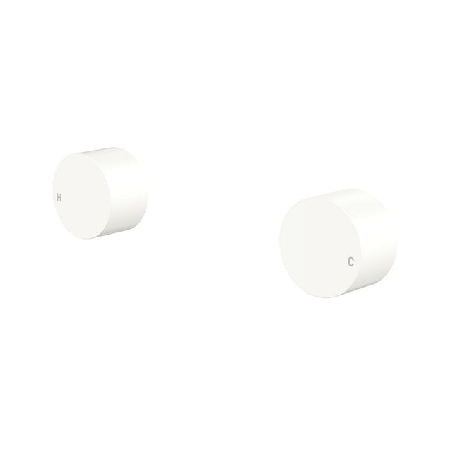 Fienza Kaya Round Wall Taps Matte White 338104MW-LF - The Blue Space