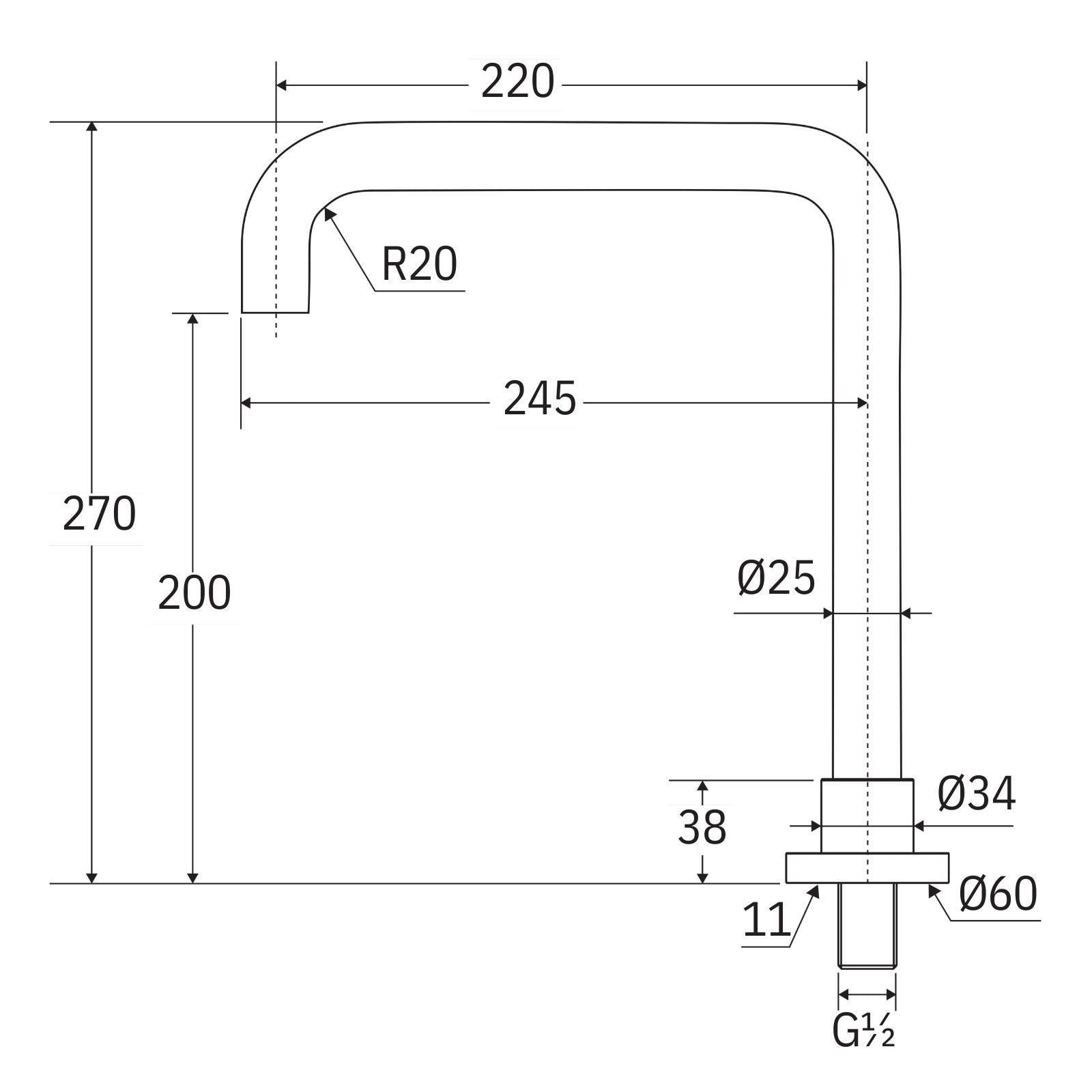 Technical Drawing Fienza Kaya Squareline Hob Outlet Matte White 228123MW-LF - The Blue Space