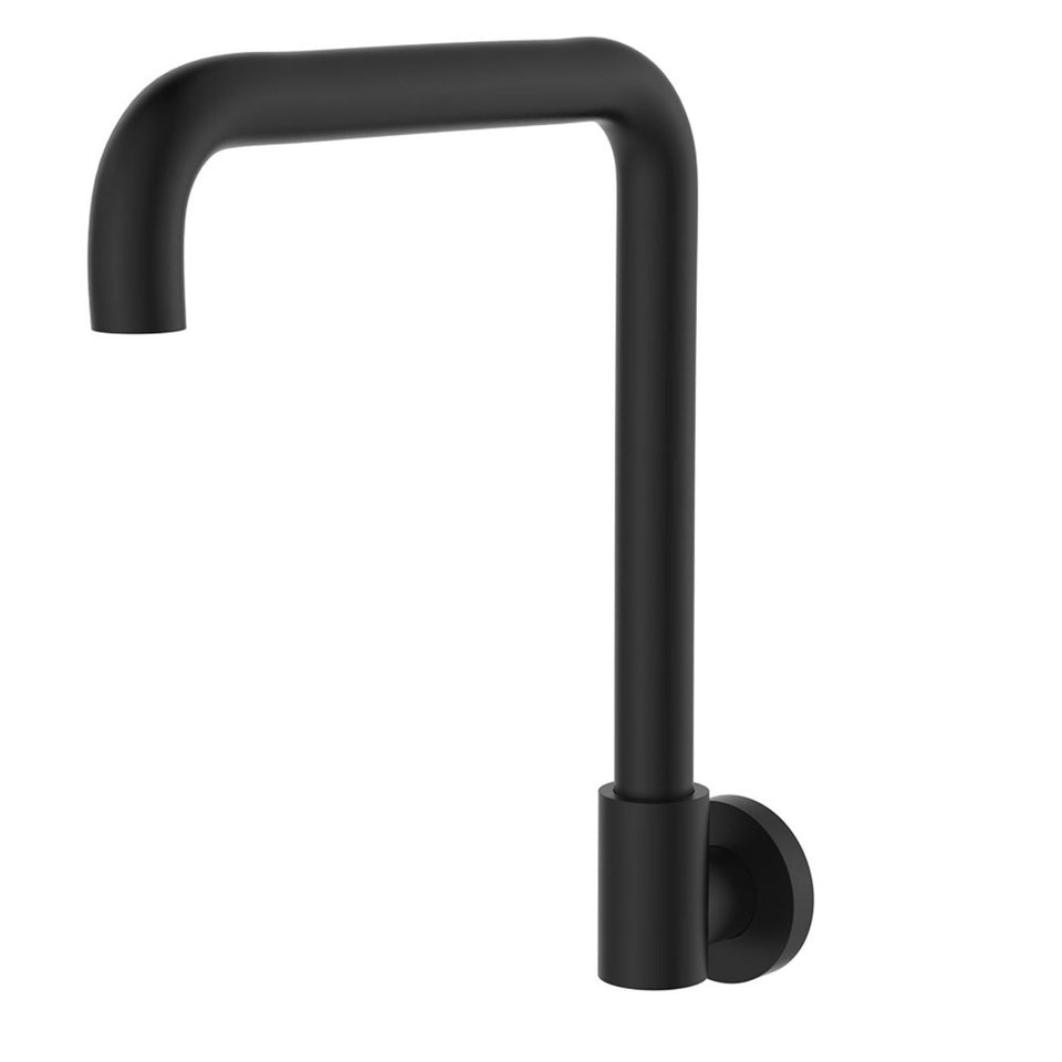 Fienza Kaya Squareline Wall Swivel Outlet Matte Black