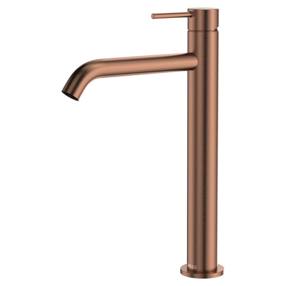 Fienza Kaya Tall Basin Mixer Brushed Copper