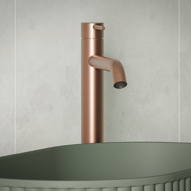 Fienza Kaya Tall Basin Mixer Brushed Copper