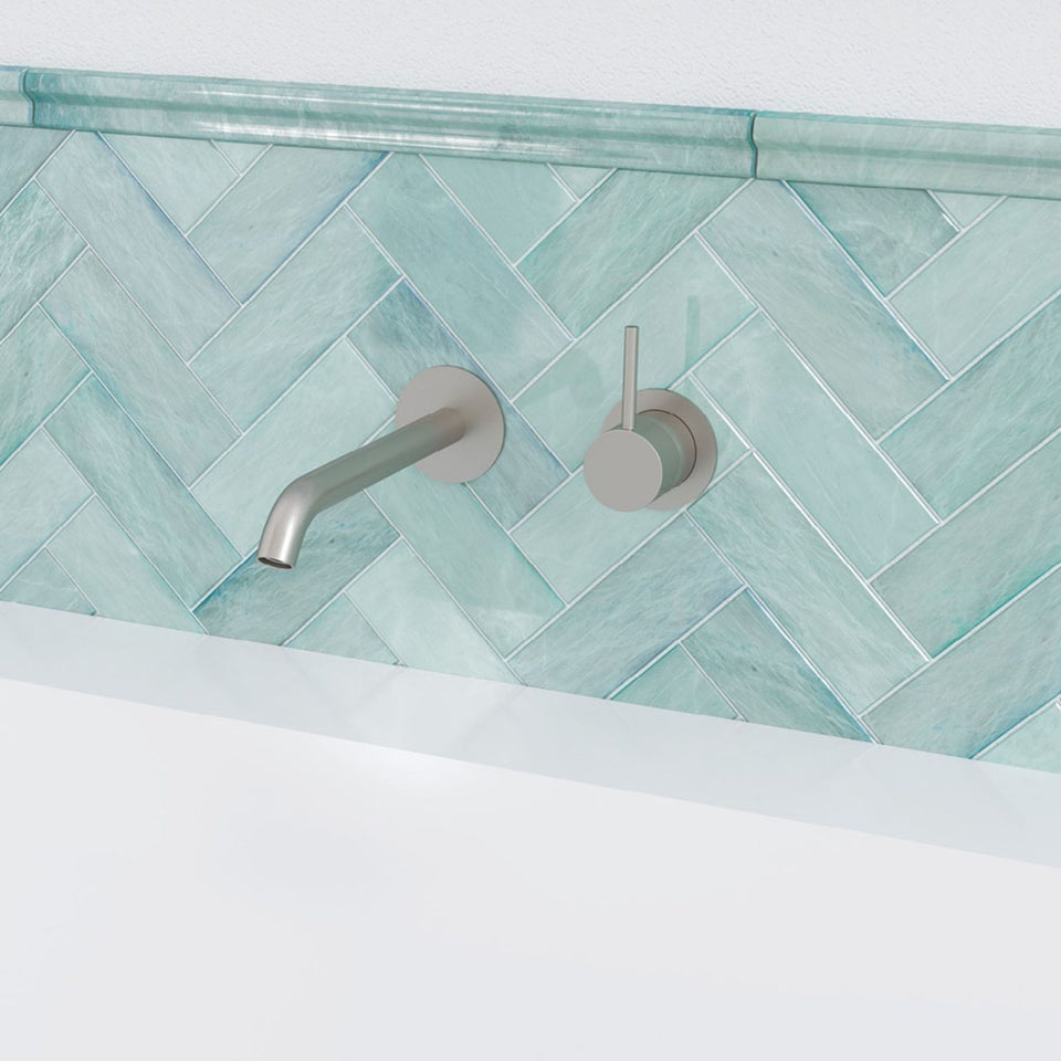Fienza Kaya Up Basin/Bath Mixer 160mm Set Round Brushed Nickel
