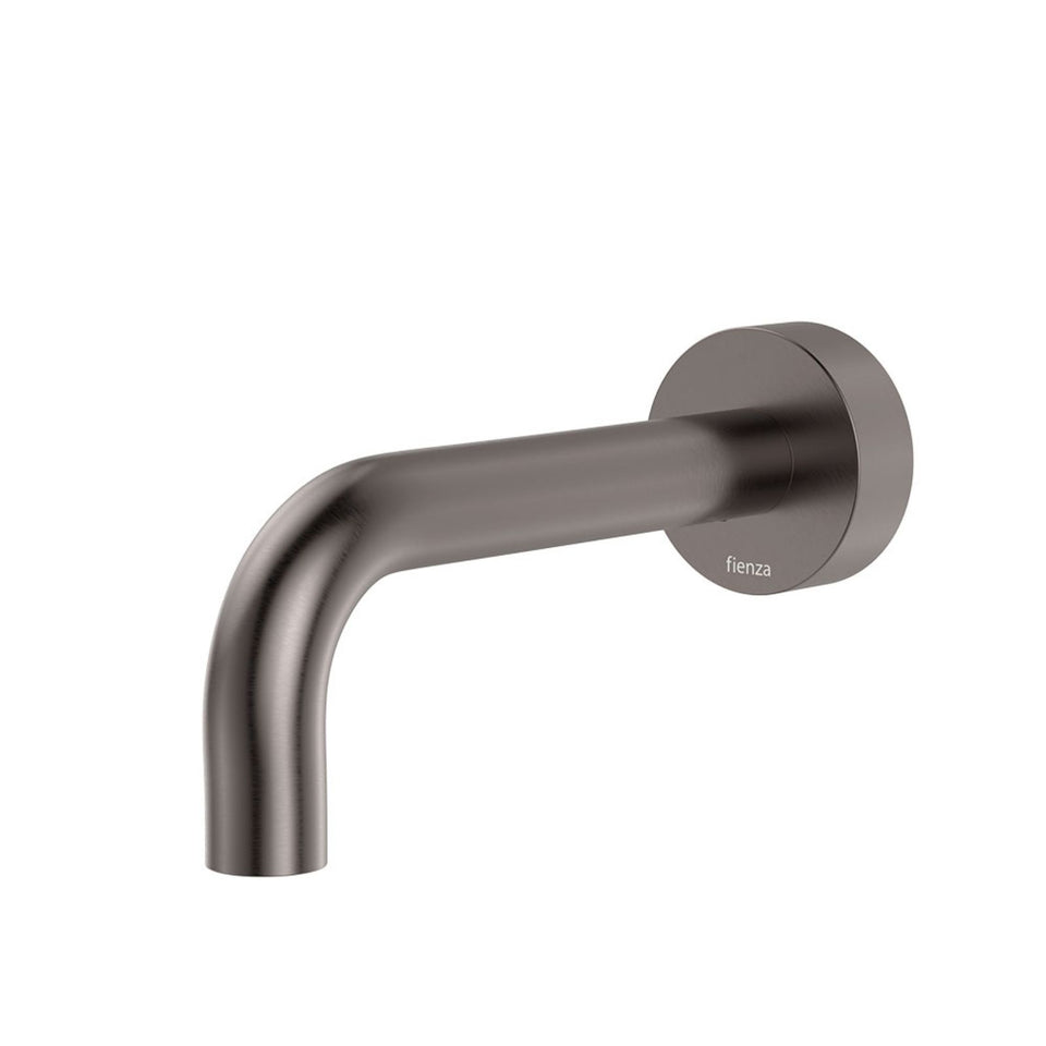 Fienza Kaya Wall Basin/Bath 130mm Outlet Round Plate Gun Metal