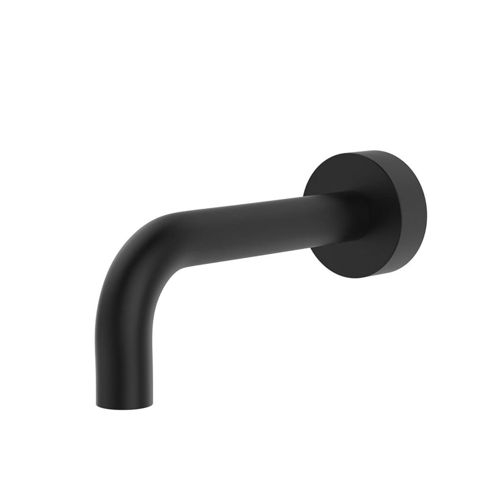 Fienza Kaya Wall Basin/Bath 130mm Outlet Round Plate Matte Black