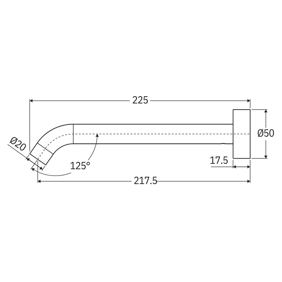 Fienza Kaya Wall Basin/Bath 220mm Outlet Gun Metal